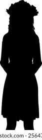 Abstract silhouette of a girl holding a gift box, symbolizing joy, generosity, and anticipation. Ideal for celebration, the image captures the spirit of giving and the excitement of receiving.