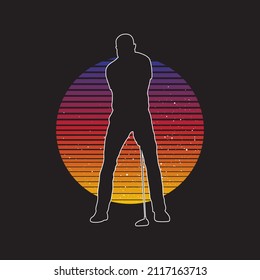 Abstract silhouette of a golf player