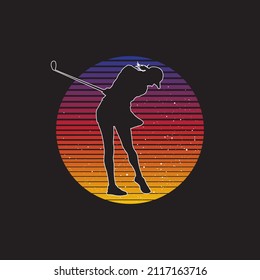 Abstract silhouette of a golf player