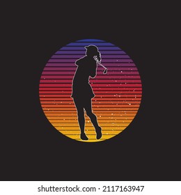 Abstract silhouette of a golf player