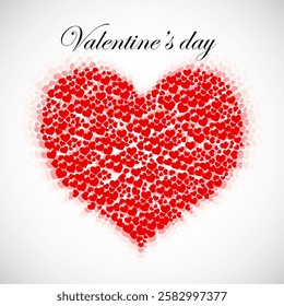 Abstract silhouette heart of little hearts. Valentine's day. Vector illustration