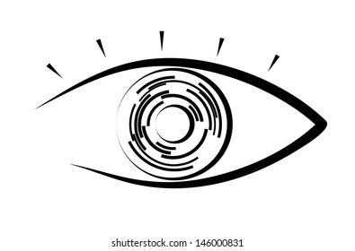 abstract silhouette of a human eye