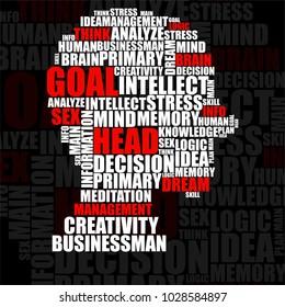 Abstract silhouette human head of words. Vector illustration. Eps 10