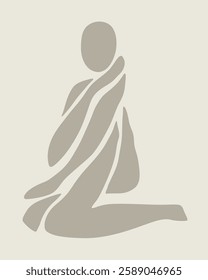 abstract silhouette of a human sitting politely