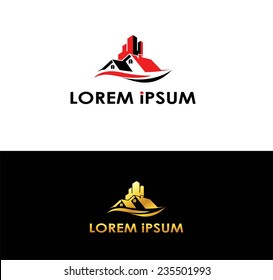 Abstract silhouette icon for use in the construction industry, real estate or insurance