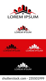 Abstract silhouette icon for use in the construction industry, real estate or insurance