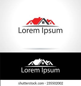 Abstract silhouette icon for use in the construction industry, real estate or insurance