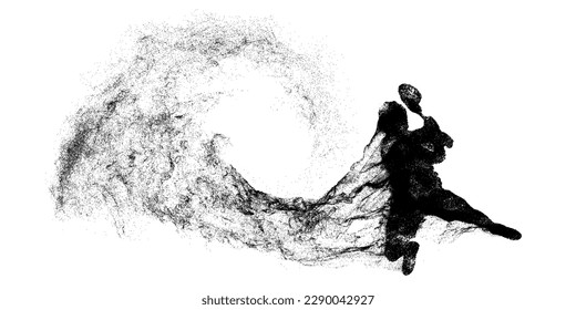 Abstract silhouette of a lacrosse player on white background. Lacrosse player man are throws the ball. Vector illustration