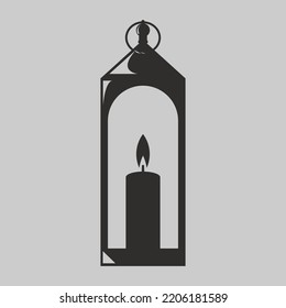 Abstract silhouette lantern icon and logo art