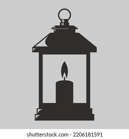 Abstract silhouette lantern icon and logo art