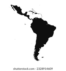 Abstrakte Silhouette Latin America Simple Map, kann für Geschäftsdesigns, Präsentationen oder alle geeigneten Designs verwendet werden.