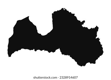 Abstract Silhouette Latvia Simple Map, can be used for business designs, presentation designs or any suitable designs.