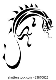 Abstract silhouette of a lizard