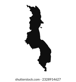 Abstract Silhouette Malawi Simple Map, can be used for business designs, presentation designs or any suitable designs.