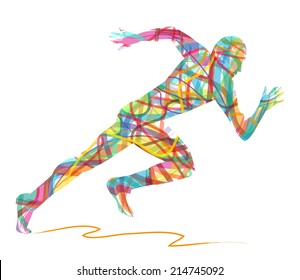 abstract silhouette of man running