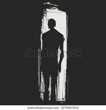 abstract silhouette of a man in shadow. vector illustration