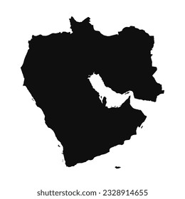 Abstract Silhouette Middle East Simple Map, can be used for business designs, presentation designs or any suitable designs.