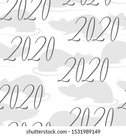 Abstract silhouette mouse for print design. Vector collection. Vintage seamless pattern for fabric design. Abstract background
