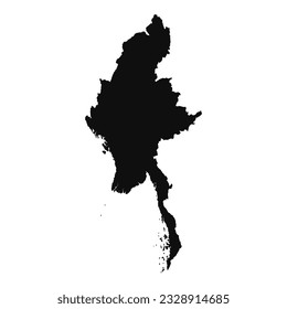 Abstract Silhouette Myanmar Simple Map, can be used for business designs, presentation designs or any suitable designs.