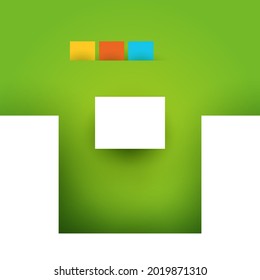 Abstract silhouette of notebook in modern minimalistic style. Creative design background. Cartoon concept for original branding. Paper art vector illustration.