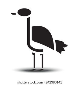 The Abstract Silhouette Of Ostrich. Vector Illustration