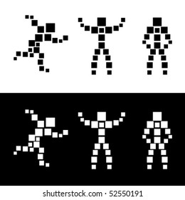 Abstract silhouette of people. Square.