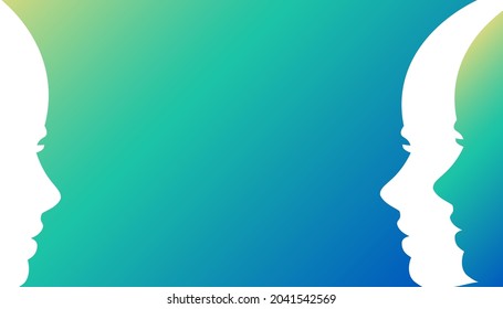 Abstract silhouette of a person with a message or communication. Vector