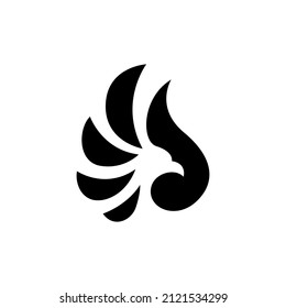 abstract silhouette phoenix logo. Eagle silhouette logo design. Eagle drop logo