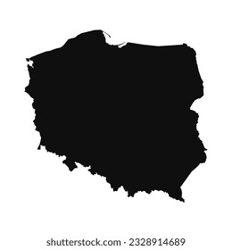 Abstract Silhouette Poland Simple Map, can be used for business designs, presentation designs or any suitable designs.