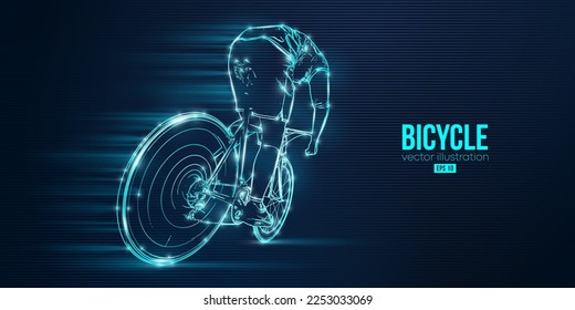 Abstract silhouette of a road bike racer, man is riding on sport bicycle isolated on blue background. Cycling sport transport. Vector illustration