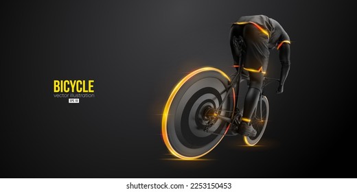 Abstract silhouette of a road bike racer, man is riding on sport bicycle isolated on black background. Cycling sport transport. Vector illustration - Shutterstock ID 2253150453