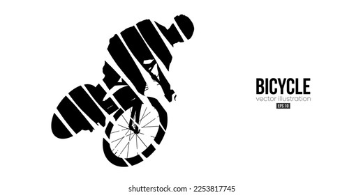 Abstract silhouette of a road bike racer, man is riding on sport bicycle isolated on white background. Cycling sport transport. Vector illustration