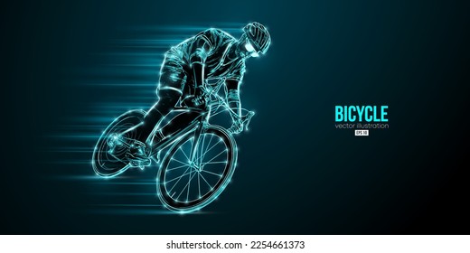 Abstract silhouette of a road bike racer, man is riding on sport bicycle isolated on black background. Cycling sport transport. Vector illustration