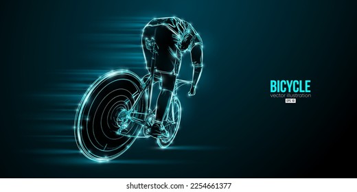 Abstract silhouette of a road bike racer, man is riding on sport bicycle isolated on black background. Cycling sport transport. Vector illustration