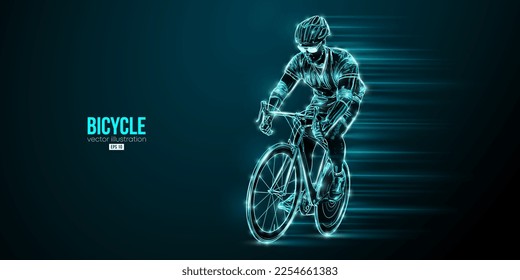 Abstract silhouette of a road bike racer, man is riding on sport bicycle isolated on black background. Cycling sport transport. Vector illustration