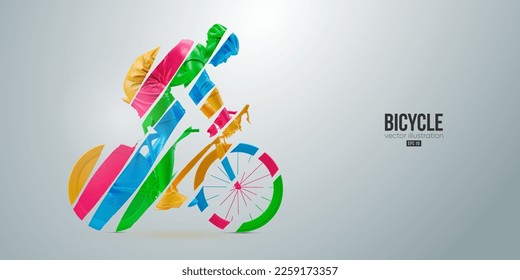 Abstract silhouette of a road bike racer, man is riding on sport bicycle isolated on white background. Cycling sport transport. Vector illustration