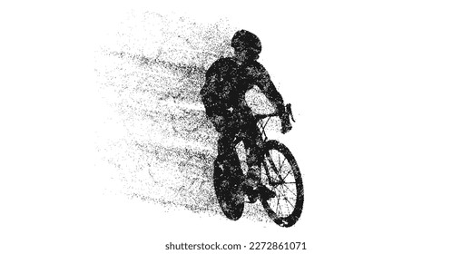 Abstract silhouette of a road bike racer, man is riding on sport bicycle isolated on white background. Cycling sport transport. Vector illustration