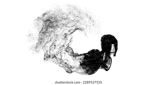 Abstract silhouette of a road bike racer, man is riding on sport bicycle isolated on white background. Cycling sport transport. Vector illustration