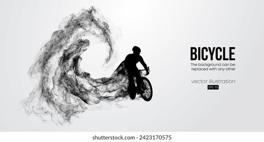 Abstract silhouette of a road bike racer, man is riding on sport bicycle isolated on white background. Cycling sport transport. Vector illustration