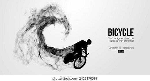 Abstract silhouette of a road bike racer, man is riding on sport bicycle isolated on white background. Cycling sport transport. Vector illustration