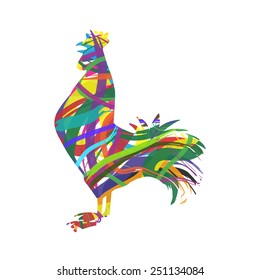 abstract silhouette of rooster