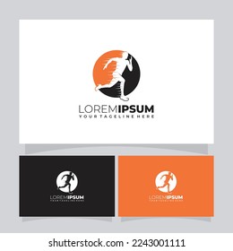 Abstrakte Silhouette Runner Logo Design Vektorgrafik