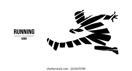 Abstract silhouette of a running athlete on white background. Runner man are running sprint or marathon. Vector illustration