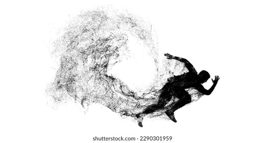 Abstract silhouette of a running athlete on white background. Runner man are running sprint or marathon. Vector illustration