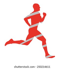Abstract silhouette of running man