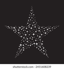 Abstract silhouette of shooting star. Vector star icon design. Star icon vector with confetti star on a black background.  