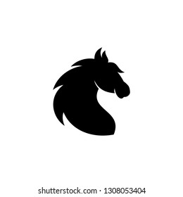 Abstract silhouette simple head horse vector icon on the modern flat style for web, graphic and mobile design. Silhouette head horse isolated on white background. Vector illustration EPS.8 EPS.10