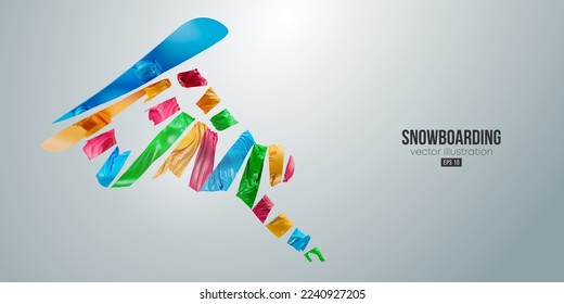 Abstract silhouette of a skiing on white background. The skier man doing a trick. Carving Vector illustration
