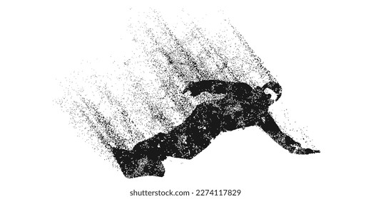 Abstract silhouette of a snowboarding on white background. The snowboarder man doing a trick. Carving. Vector illustration