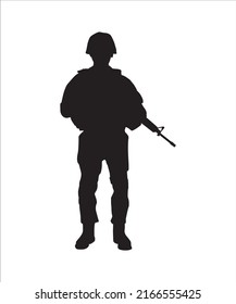 Abstract Silhouette Soldier Force Stock Vector (Royalty Free ...